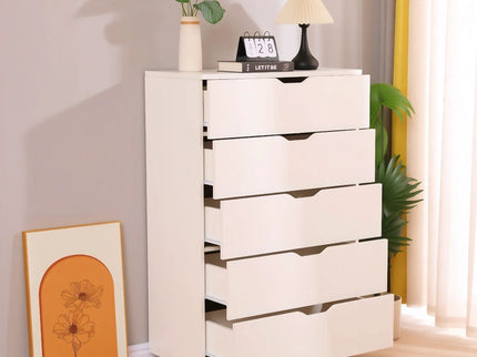 Modern 5 Drawer Dresser With Wheels