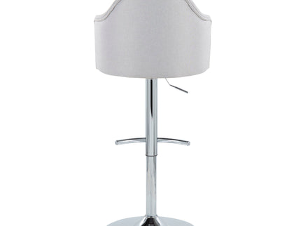 Ahoy - Contemporary Adjustable Barstool With Swivel With Rounded T Footrest (Set of 2)