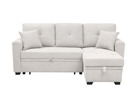 Upholstered Sectional With Pull Out Bed And Chaise Storage