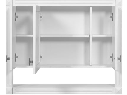 Wall-Mounted Bathroom Cabinet With Mirror And Open Shelf - White