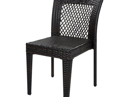 7 Piece Outdoor Dining Set With Table And 6 Chairs - Brown Multi