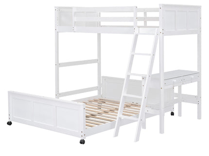 Full Over Full Bunk Bed With Desk