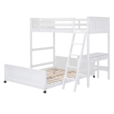 Full Over Full Bunk Bed With Desk