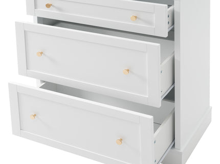 Freestanding Tall Bathroom Cabinet With Adjustable Shelves, Drawers, Soft Close Glass Doors