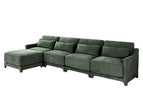 Dark Green / 2 Pc. 4 Seater Sectional, Ottoman