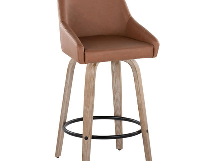 Hannah - Transitional Fixed Height Counter Stool With Swivel With Round Footrest (Set of 2)