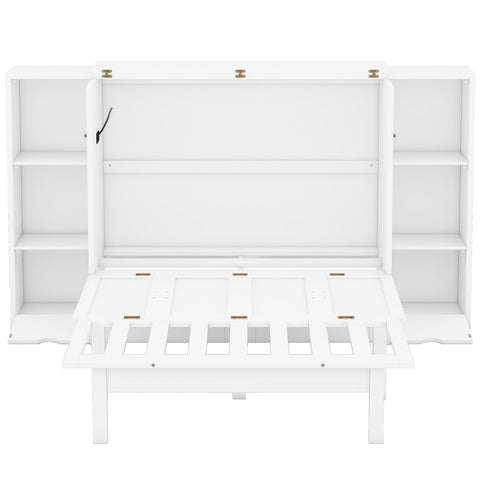Murphy Bed With Shelves, Drawers And USB Ports