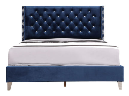 Upholstered Nailhead Trim Chic Bed