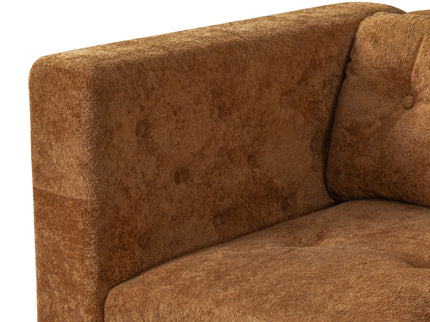 3 Seater Sofa With Square Arms, Tufted Pillow Back For Living Room