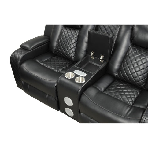 Benz - Power Reclining Loveseat & LED Lighting And Built In USB