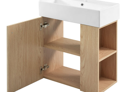 Modern Floating Bathroom Vanity With Ceramic Basin Perfect For Small Bathrooms