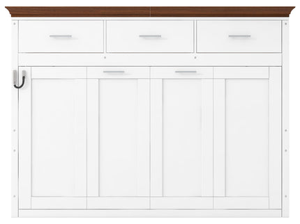 Twin Size Murphy Bed With 3 Drawers - White