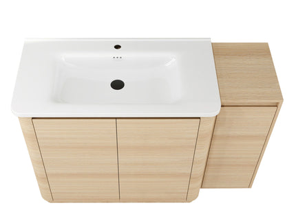 Freestanding Bathroom Vanity With Sink, 1 Small Storage Cabinet, Soft Close Door