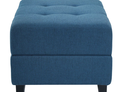 Ottoman, Compact Footrest For Living Room - Navy Blue