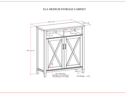 Ela - Medium Storage Cabinet - Smoky Brown