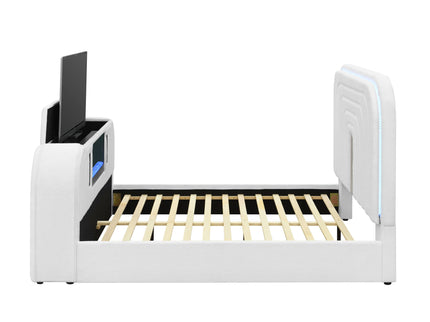 Shelyn - Bed With LED, TV Stand, Fireplace & Bluetooth