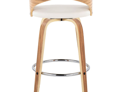 Grotto - Mid Century Modern Fixed Height Counter Stool With Swivel With Round Footrest (Set of 2)