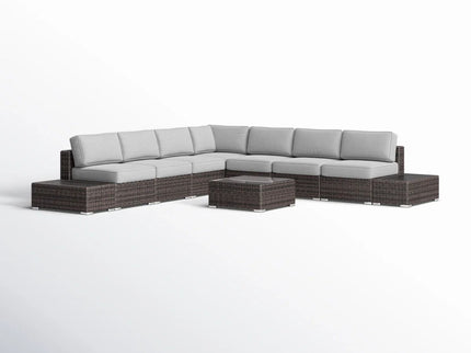 Wicker Sectional Seating Group With Cushions