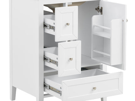 Modern Bathroom Vanity With Sink, Soft Close Drawers & Door, Storage Rack