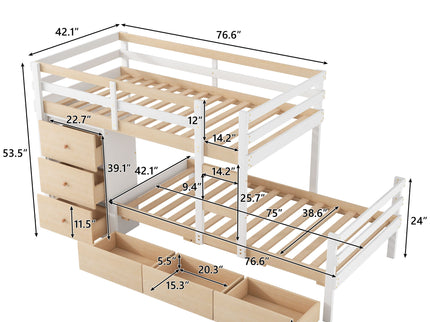 Loft Bunk Bed With Drawers And Ladder