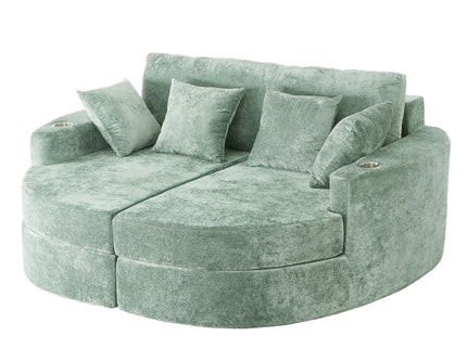 Boneless Design Upholstered Sofa Bed With Cup Holders