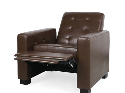 Langseth - Contemporary Tufted Pushback Recliner - Dark Brown