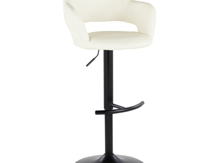 Margarite - Contemporary Adjustable Barstool With Swivel With Rounded T Footrest (Set of 2)