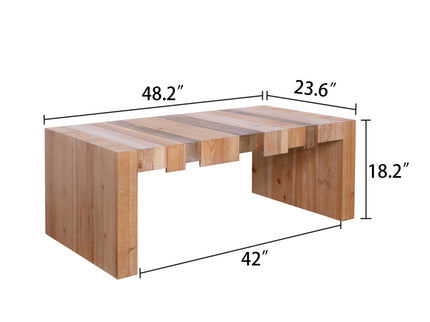 Modern Rustic Table With Sculpted Block Design
