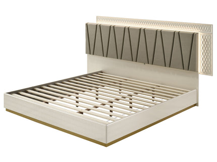 Stanley - Bed With LED Upholstered Headboard
