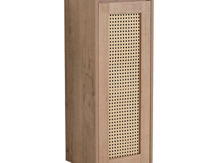 Contemporary Wall Mounted Bathroom Vanity With Resin Sink And 2 Side Cabinet - Imitative Oak