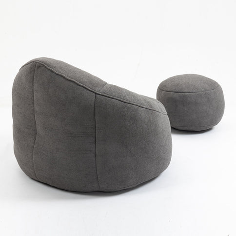 Bedding Bean Bag Sofa Chair High Pressure Foam With Footrest