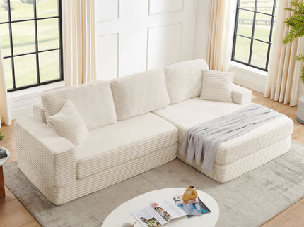 Modern Minimalist L Shape Modular Sectional Sofa, Couch
