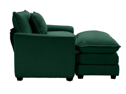 Classic Modern Comfortable Single Chair Deep Seat Sofa With Footstool