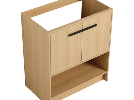 Modern Bathroom Vanity With Ceramic Sink, Freestanding Cabinet, Soft Closing Doors