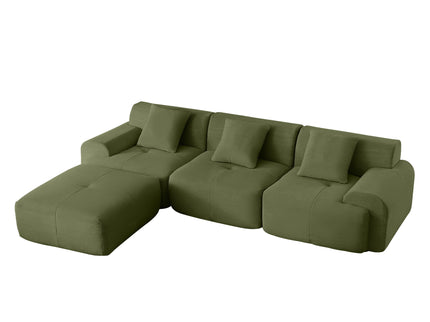 L Shaped Modular Sectional Sofa And Movable Ottoman