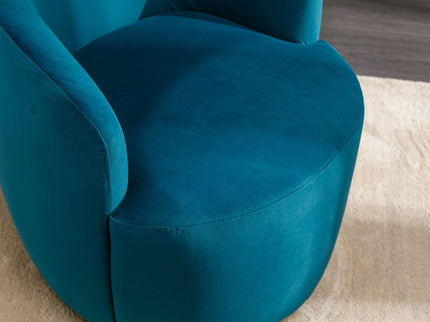 Swivel Accent Armchair Barrel Chair With Powder Coating Metal Ring