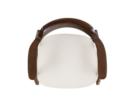 Hayes - Curved Dining Arm Chair - Light Beige