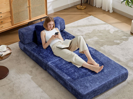 Convertible Floor Sofa Bed With Fixed Shape Frame For Living Room