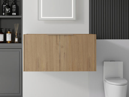 Floating Bathroom Vanity Cabinet With Soft Close Double Doors, Spacious Interior Storage, Wall Mounted, Cabinet Only