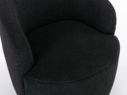 Teddy Fabric Swivel Accent Armchair Barrel Chair With Powder Coating Metal Ring