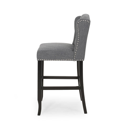 Vienna - Contemporary Fabric Tufted Wingback Counter Stools (Set of 2)