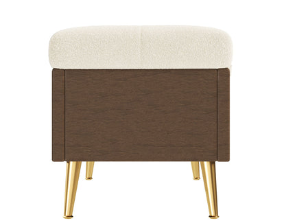 Modern Tufted Storage Ottoman Bench With Metal Legs