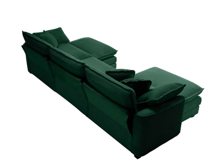 Modern Modular Cushion Sofa With Ottoman, Low Back, Deep Seating Sofa Set