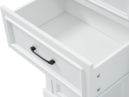 Freestanding Bathroom Vanity Tall With Damping Hinge Doors, Adjustable Shelves - White