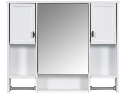 Wall Mounted Bathroom Storage Cabinet With Mirror, Medicine Cabinet With Towel Bar