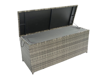 Outdoor Storage Box, Wicker Patio Deck Boxes With Lid, Outdoor Cushion Storage For Kids Toys, Pillows, Towel, Wicker