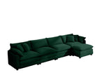Dark Green / 2 Pc. 4 Seater Sectional, Ottoman