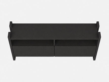TV Stand For TVs Up To 55" With Open Shelves And 2 Drawers - Carbon Gray
