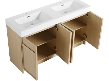 Freestanding Bathroom Vanity With Resin Sink & Soft Close Cabinet Doors