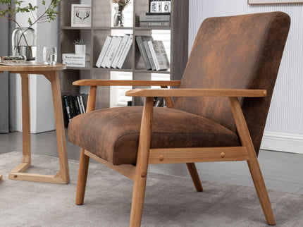 Wide Arm Chair - Light Brown